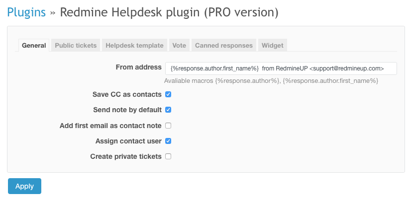 General Settings For Helpdesk Plugin Helpdesk Plugin Documentation