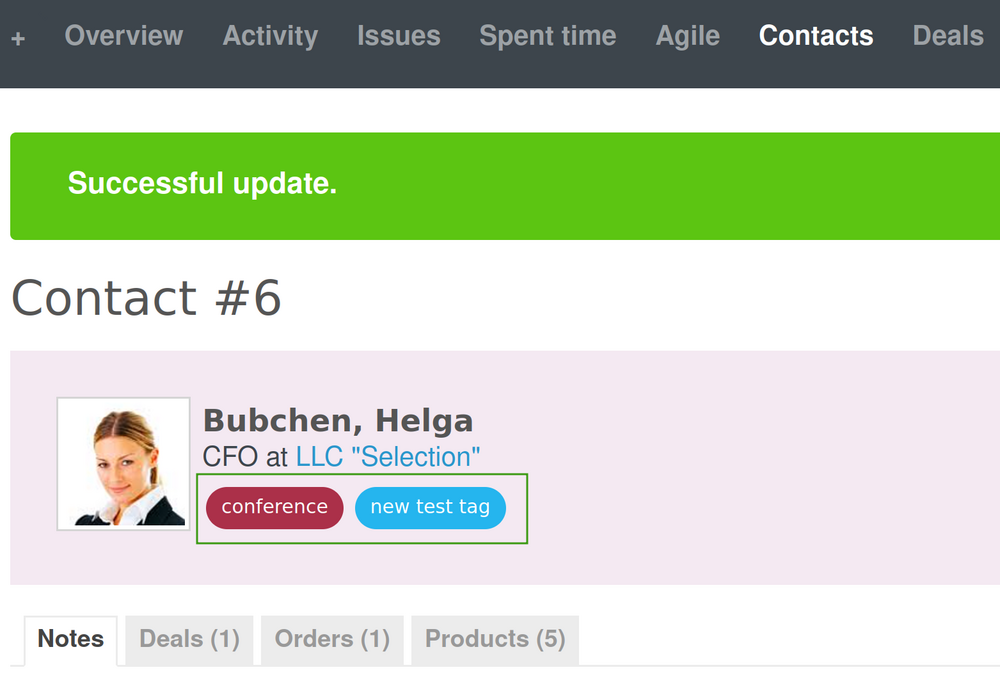 Tags | CRM plugin documentation