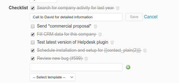 Add checklist items | Checklists plugin documentation