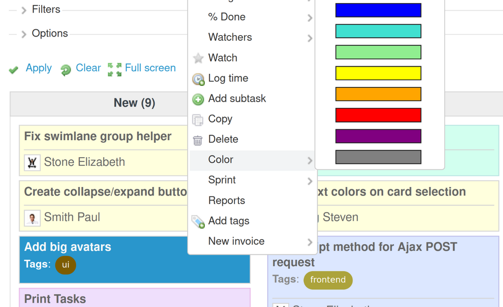 A guide that shows how to make colored cards in 