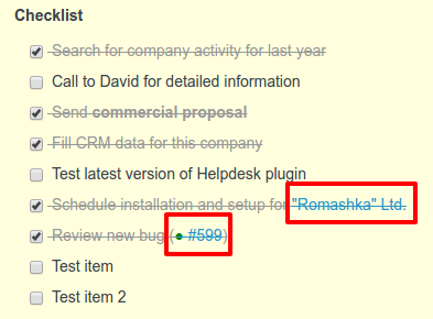 Checklist items text formatting | Checklists plugin documentation