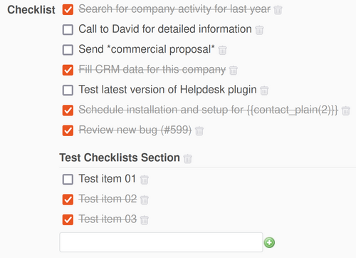 Why "New section" button is not working? | Checklists plugin documentation